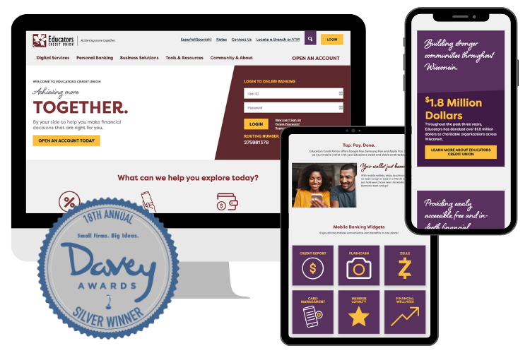 Educators website wins a 2022 Davey Award