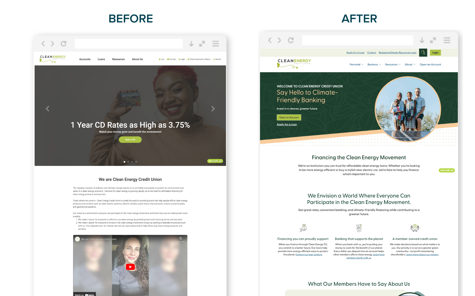 Clean Energy Website - Before & After
